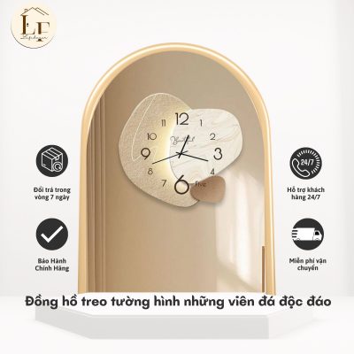 Đồng hồ decor xinh hình những viên đá