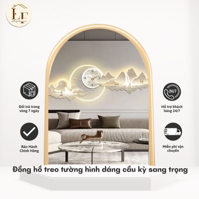 đồng hồ decor xinh họa tiết cầu kỳ sang trọng