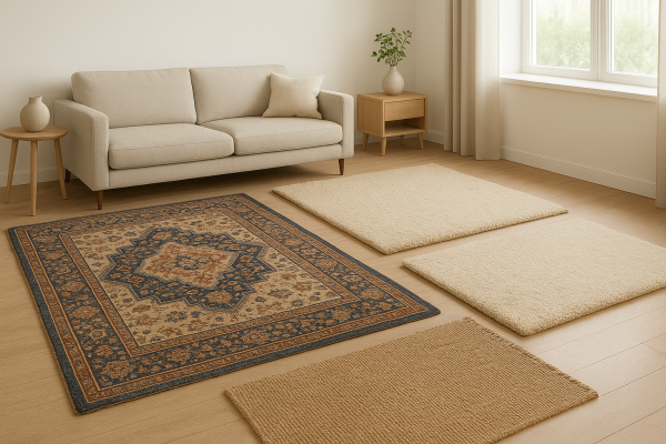 Các loại thảm decor phòng khách phổ biến