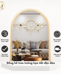 Đồng hồ decor hiện đại họa tiết cầu kỳ độc đáo