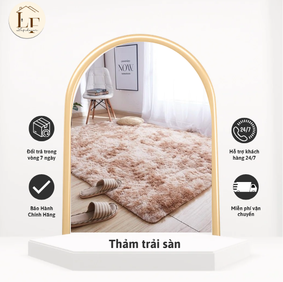 Thảm lông trải sàn, thảm lông decor phòng phon cách Á Âu