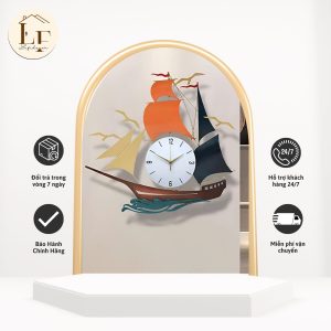 Đồng Hồ Treo Tường Thuyền Buồm Nghệ Thuật