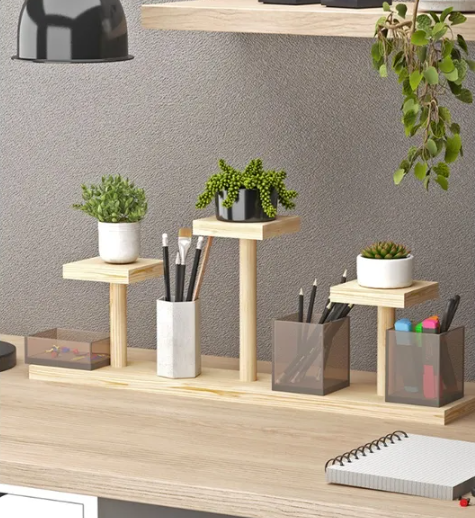 Kệ Gỗ Để Bàn Trang Trí Decor Bàn Học, Bàn Làm Việc, Kệ Để Chậu Cây Mini
